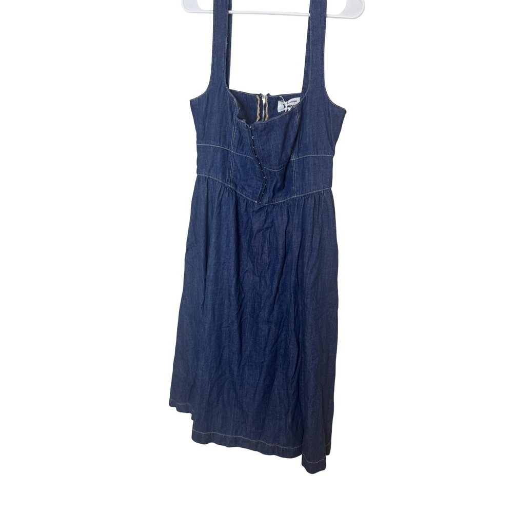 Reformation Tagliatelle Denim Dress Womens 12 Blue Midi Fit & Flare Sundress